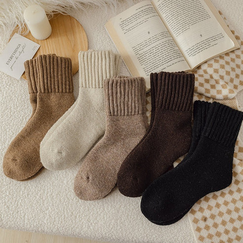 Knitted Wool Thermal Socks (5 Assorted Pairs)