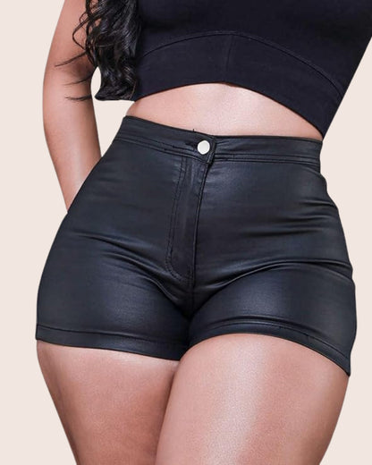 Faux Leather High Waisted Shorts